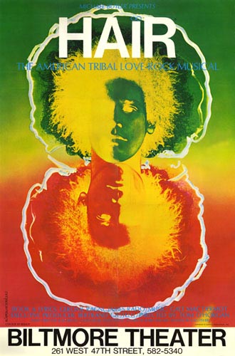 The poster from the Broadway musical hair - a landmark in depicting hair as free speech