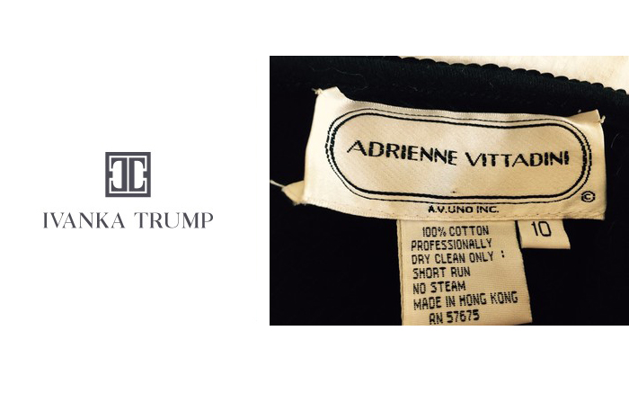 Ivanka Trump logo and Adrienne Vittadini label